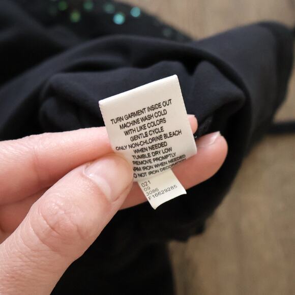 Merona Black Sequin Lace Crop Cami 2X Y2K 90s Whimsigoth - Picture 4 of 7